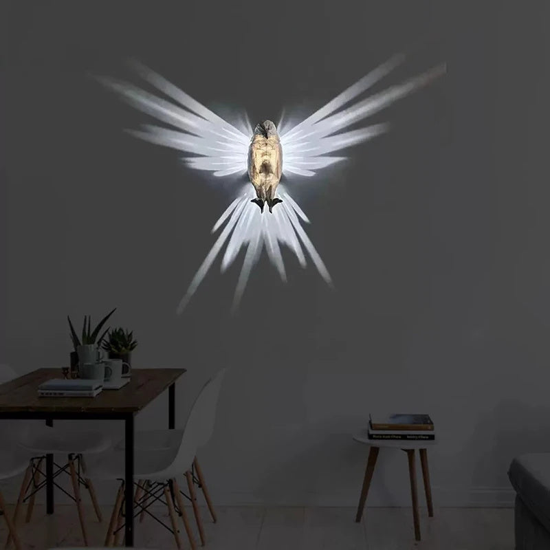 Modern Creative Bird Wall Lamp Eagle Shape Projector Atmosphere Sconce Light 3D Print Body Animal Lighting Lustre Home Decor