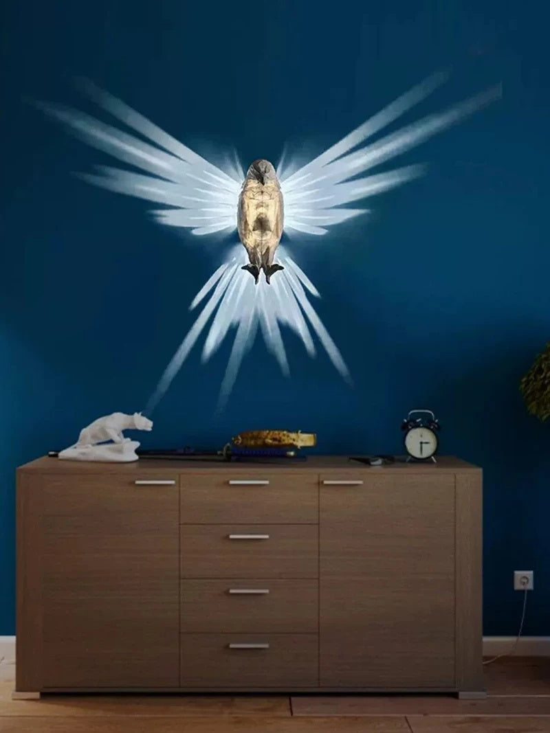 Modern Creative Bird Wall Lamp Eagle Shape Projector Atmosphere Sconce Light 3D Print Body Animal Lighting Lustre Home Decor